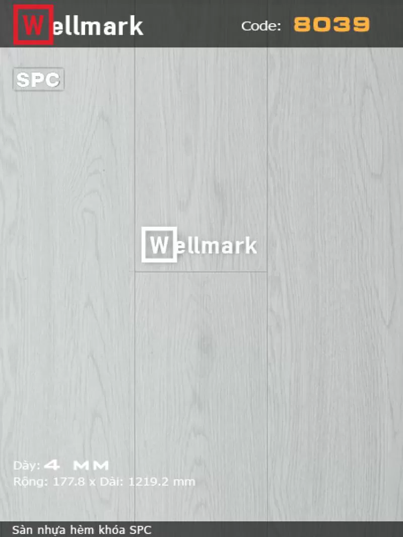 Sàn nhựa hèm khóa Wellmark 8039
