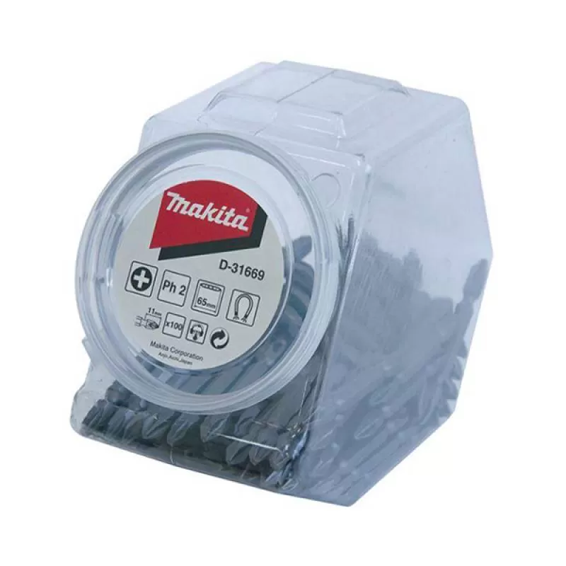Mũi vặn vít 2 đầu PH2x65mm có nam châm Makita D-31653