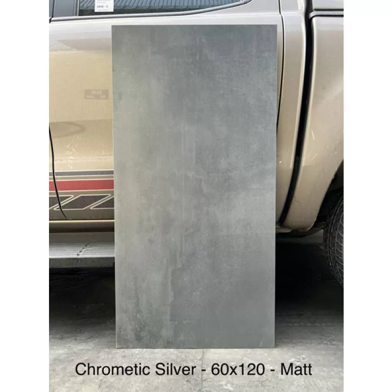 Gạch khổ lớn cao cấp nhập khẩu Ấn Độ men matt 60*120 cm Chrometic Silver 