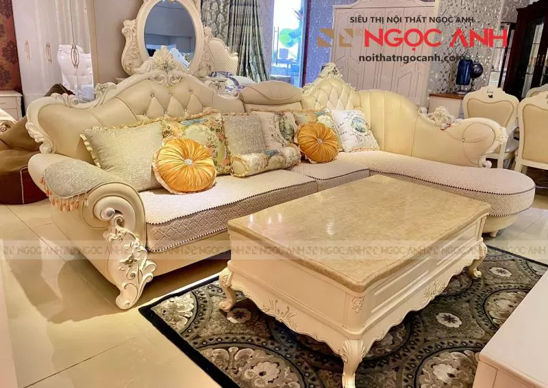 Sofa góc da Tân Cổ Điển Nhập Khẩu 331# bộc lộ sự quý tộc, sành điệu củ
