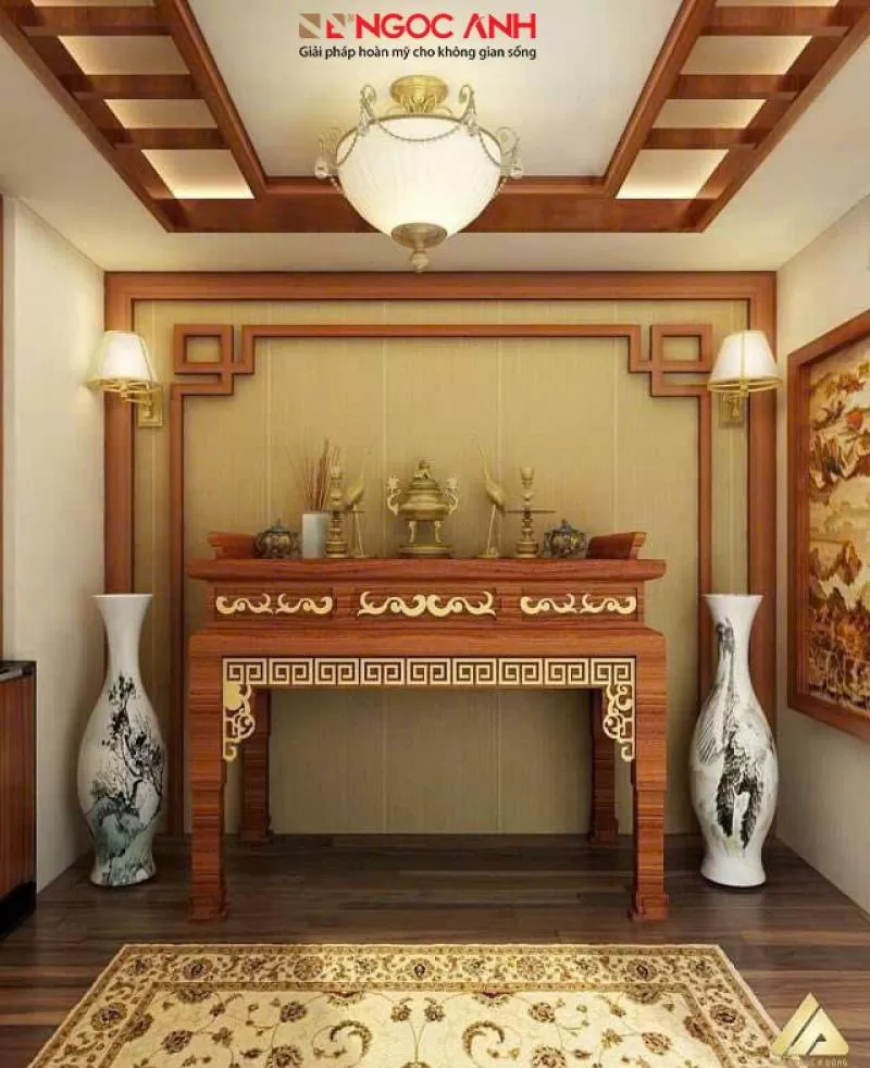 Bàn thờ đẹp cho nhà ống trang trọng, tôn nghiêm