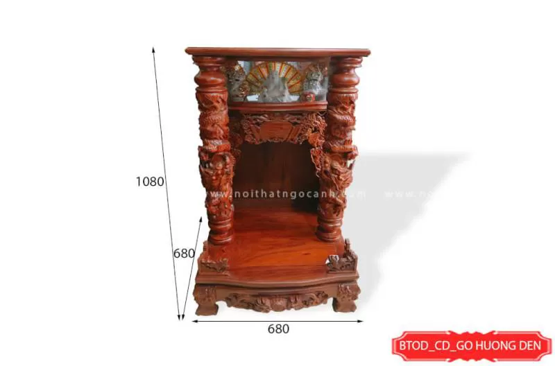bàn thờ gỗ ông địa, bàn thờ gỗ, nội thất phòng thờ