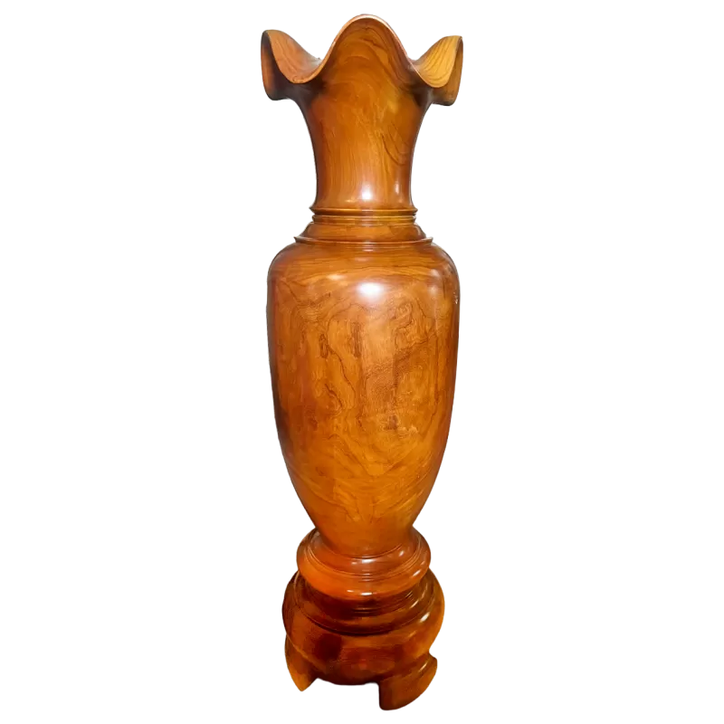 Lộc Bình Gỗ Gõ đỏ cao 1m55, vân rất đẹp mang giá trị phong thủy rất cao, màu gỗ đỏ được gia chủ ưa chuộng sử dụng