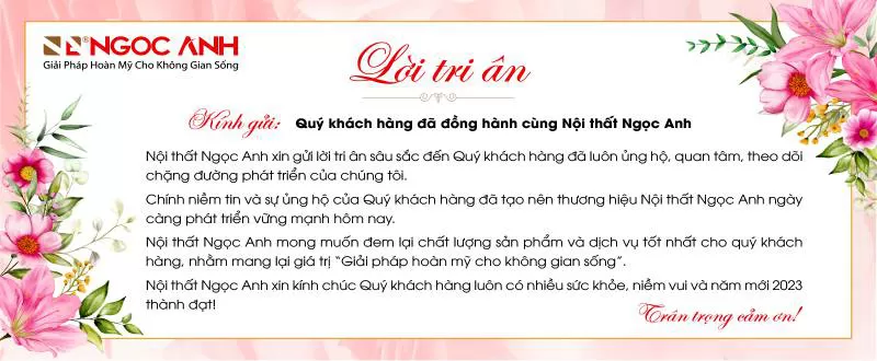 Lời tri ân Quý khách hàng đã đồng hành cùng Nội thất Ngọc Anh
