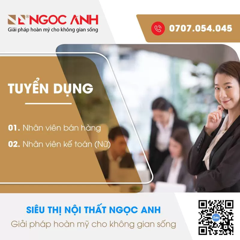 Nội thất Ngọc Anh tuyển nhân sự tháng 4.2023