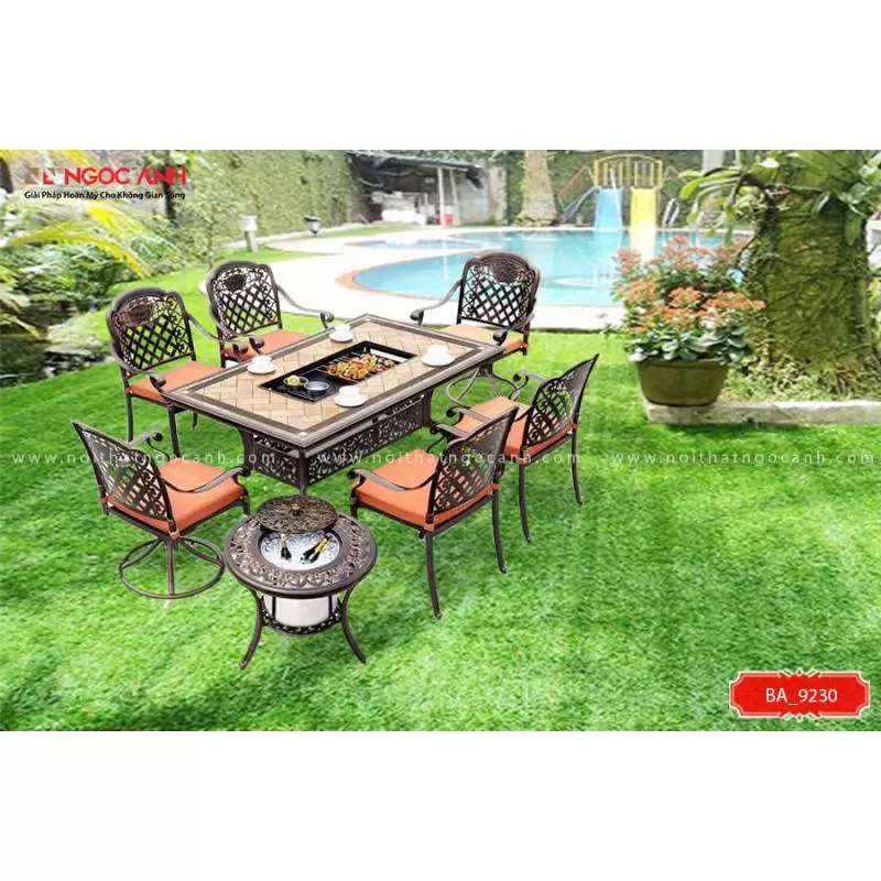 Bàn Bếp Nướng Nhôm Đúc Mặt Đá Ceramic Cao Cấp
