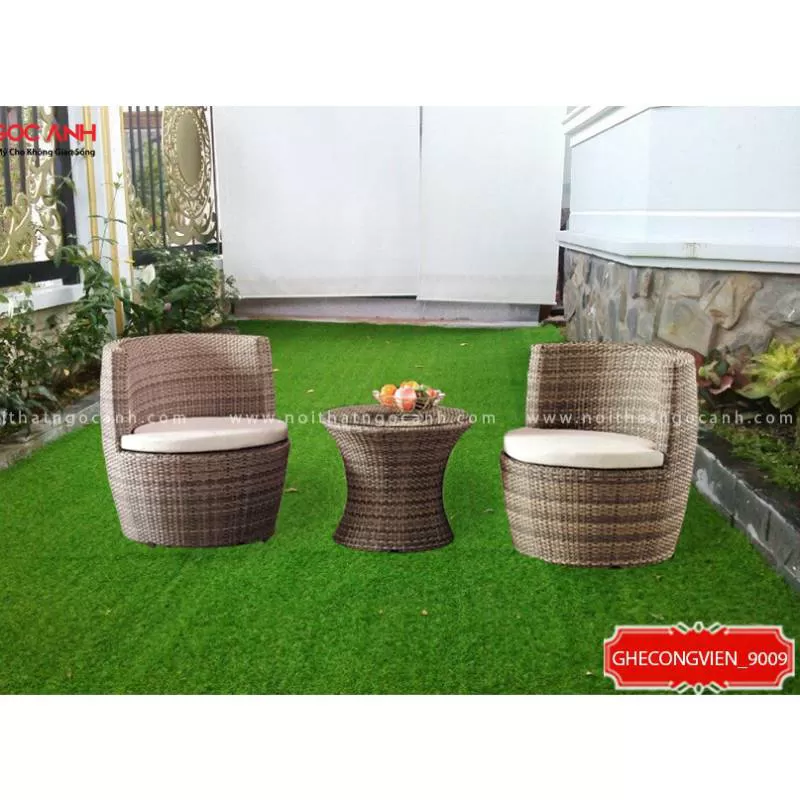 Bàn ghế ban công nhựa giả mây, khung nhôm chất lượng cao cho Villas ven biển