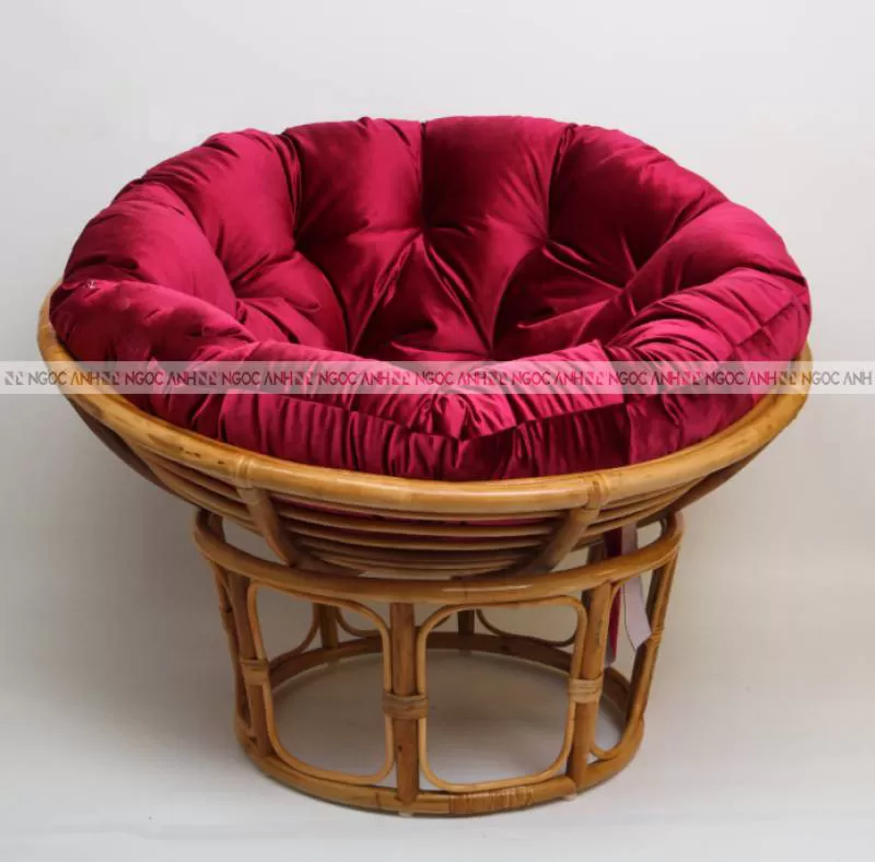 Ghế thư giãn bằng mây tre Papasan có lót đệm