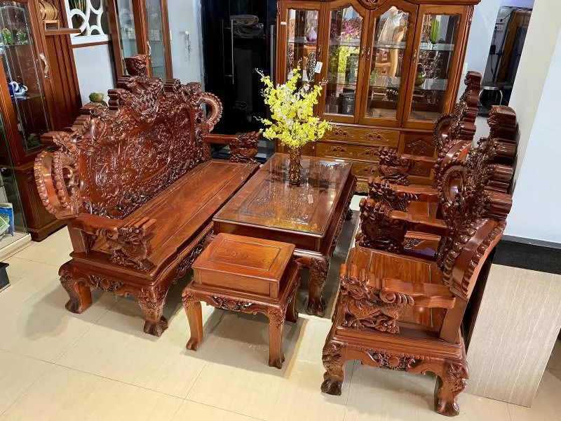 Bộ Salon Gỗ Rồng M_SLG_DC_6M KHUYNH H.DA N