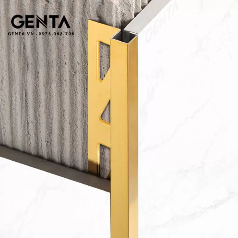 Nẹp inox bo vuông S-GS10, vàng bóng