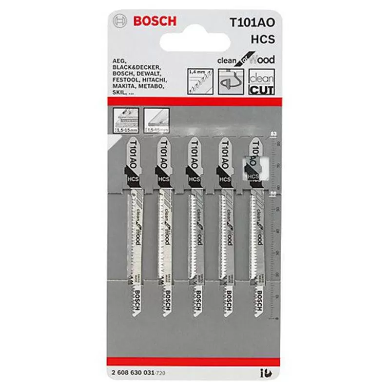 Bộ 5 lưỡi cưa lọng cho gỗ T 101 AO – 2608630031 
