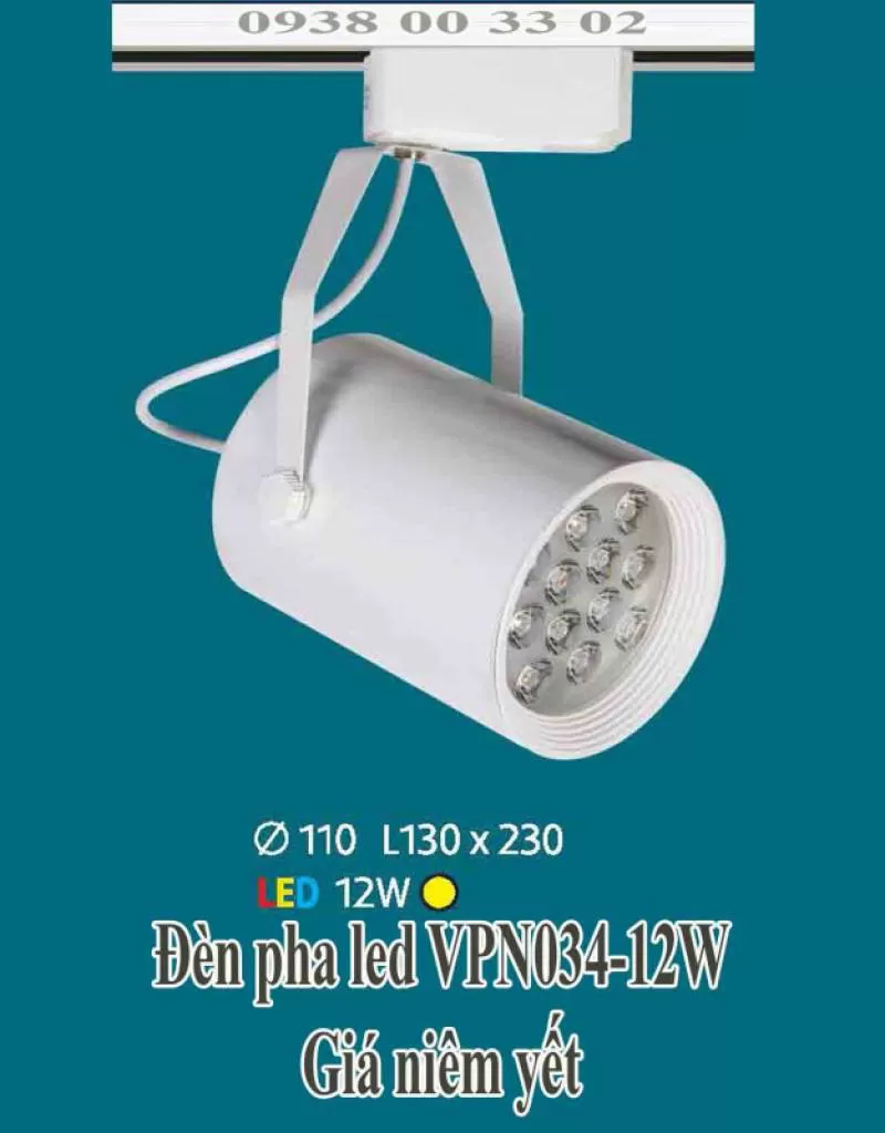 Đèn pha ray led VPN034-12W 