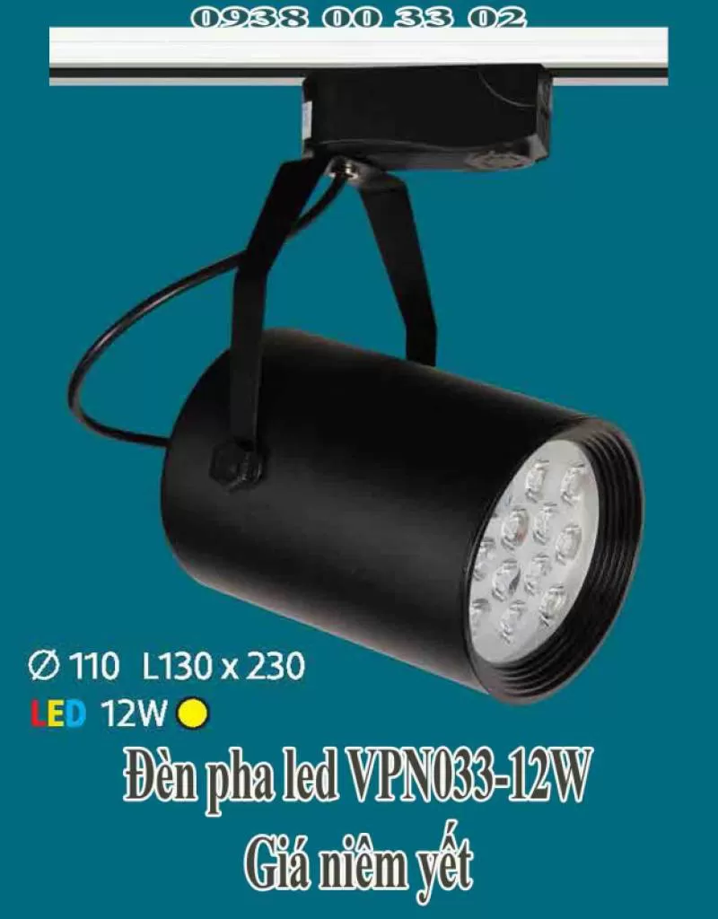 Đèn pha ray led VPN033-12W 