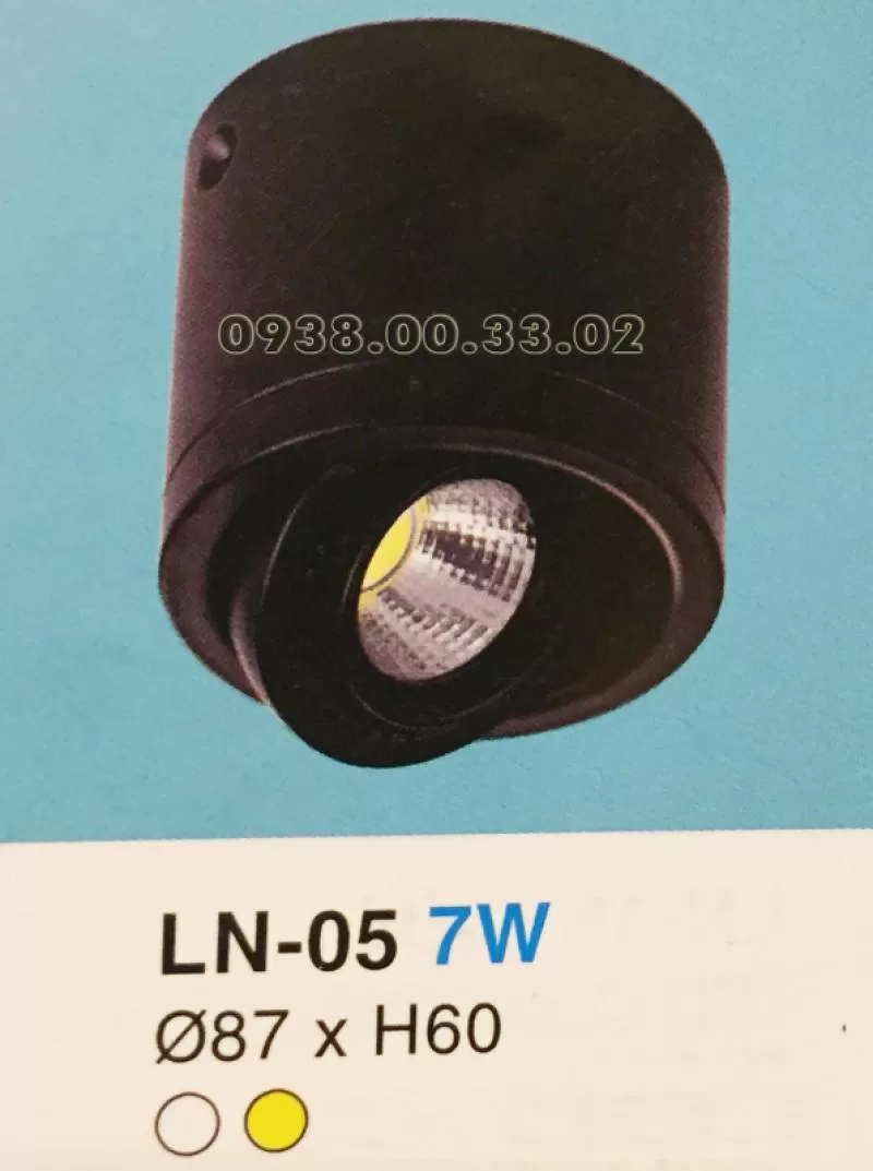 Đèn lon nổi trắng đen 7w 