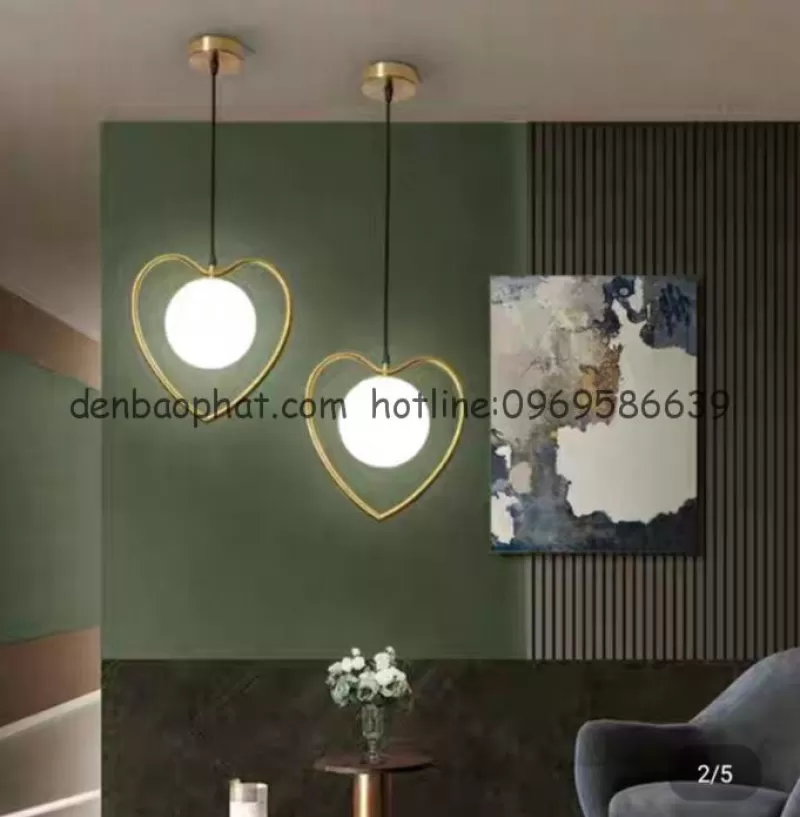 Đèn thả hiện đại hình trái tim TH 206
