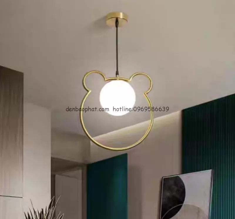 Đèn thả hiện đại khung vàng hình gấu TH 205