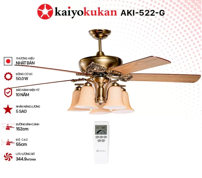 Quạt trần Kaiyokukan Aki 522 G 