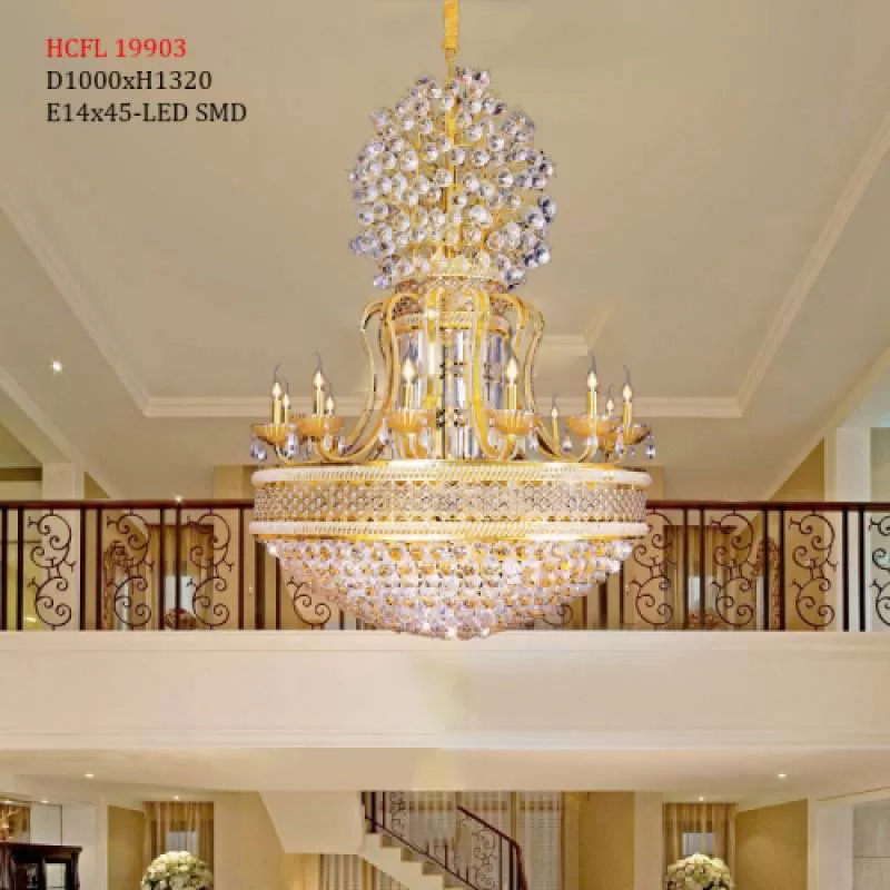 Đèn thả pha lê thông tầng HCFL 19903