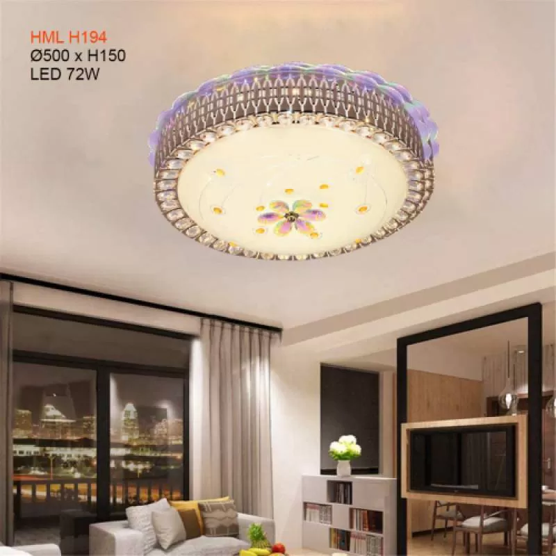 Đèn ốp trần pha lê tròn HML H194