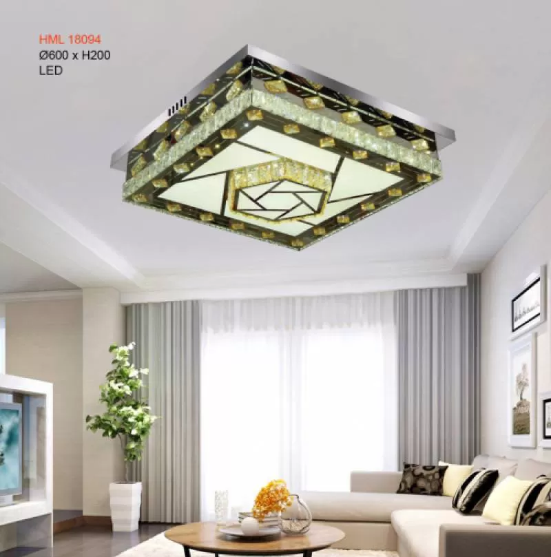Đèn ốp trần pha lê vuông HML 18094 