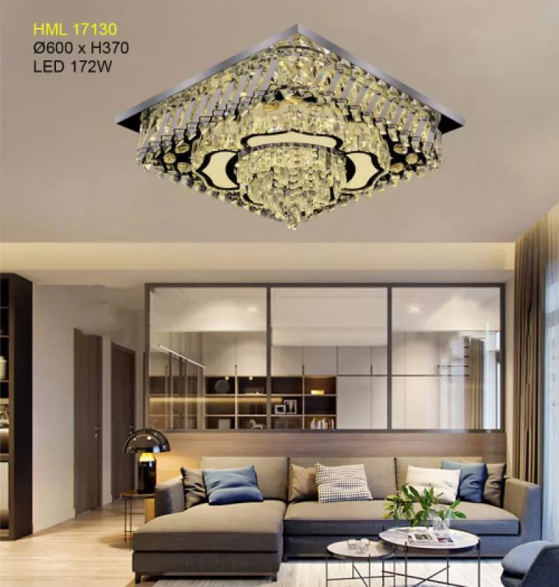 Đèn ốp trần pha lê cao cấp HML 17130 