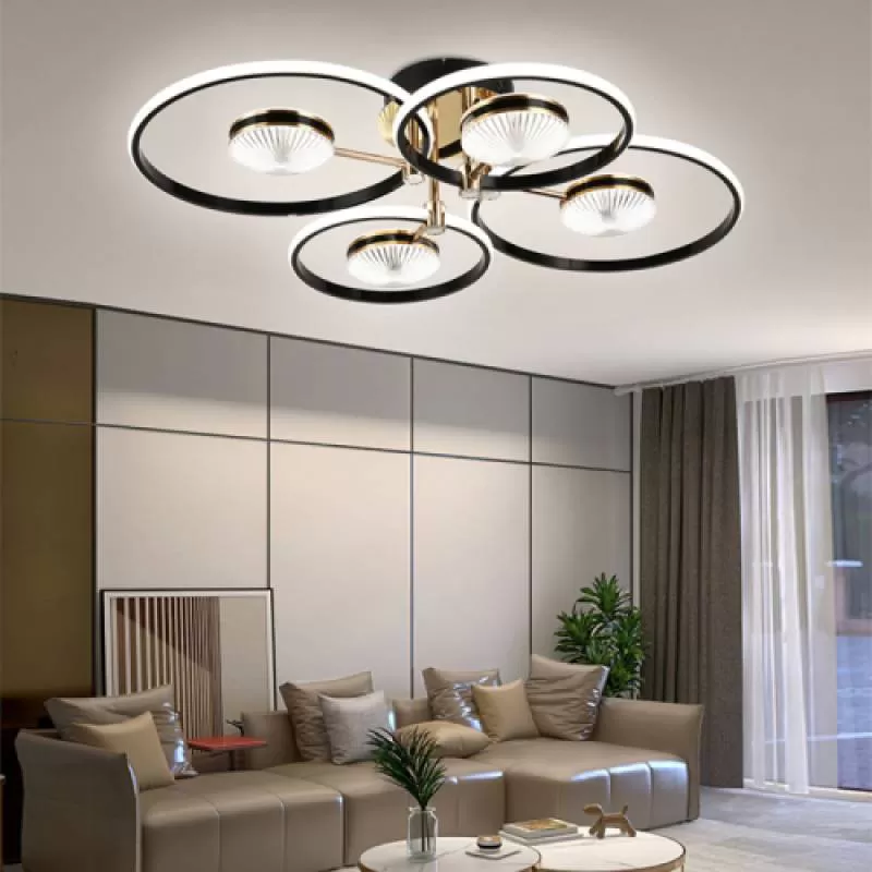Đèn ốp trần 4 vòng tròn lớn mix 4 vòng tròn nhỏ WTL - 1381 4+4