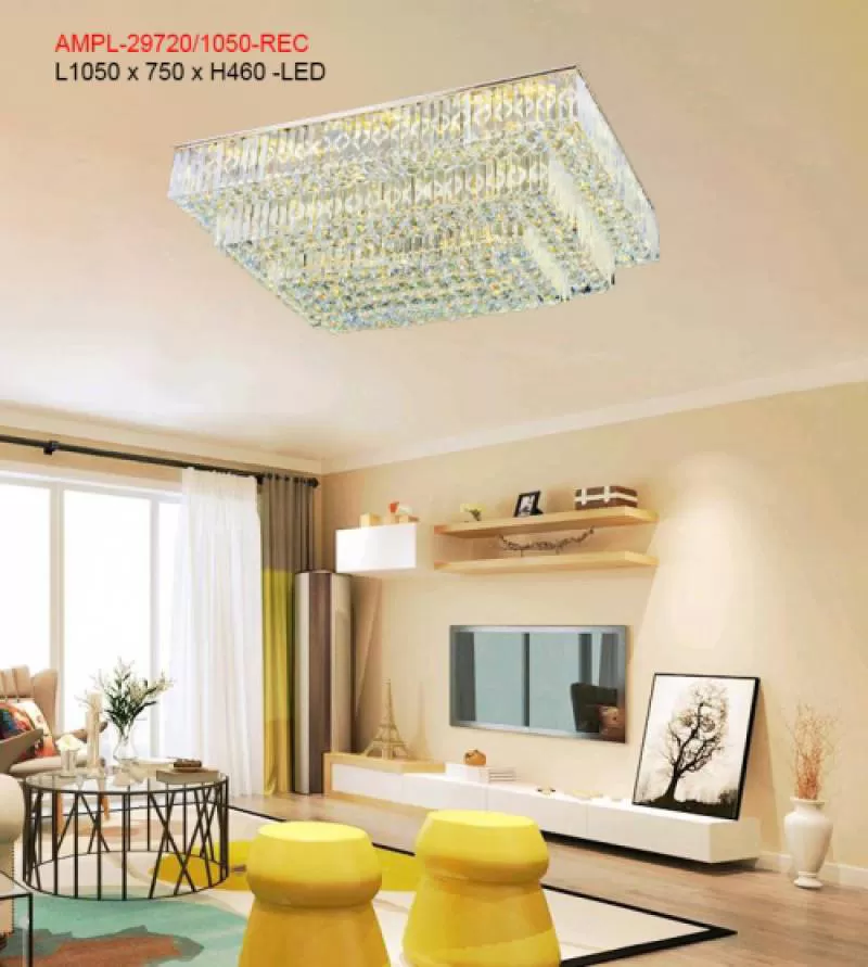 Đèn ốp trần pha lê chữ nhật AMPL-29720/1050-REC