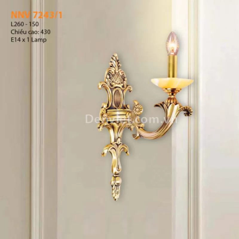 Đèn tường nến đồng nguyên chất NNV 7243/1
