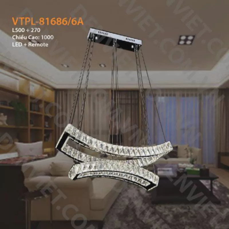 Đèn Thả Pha Lê Thông Tầng VTPL-81686-6A
