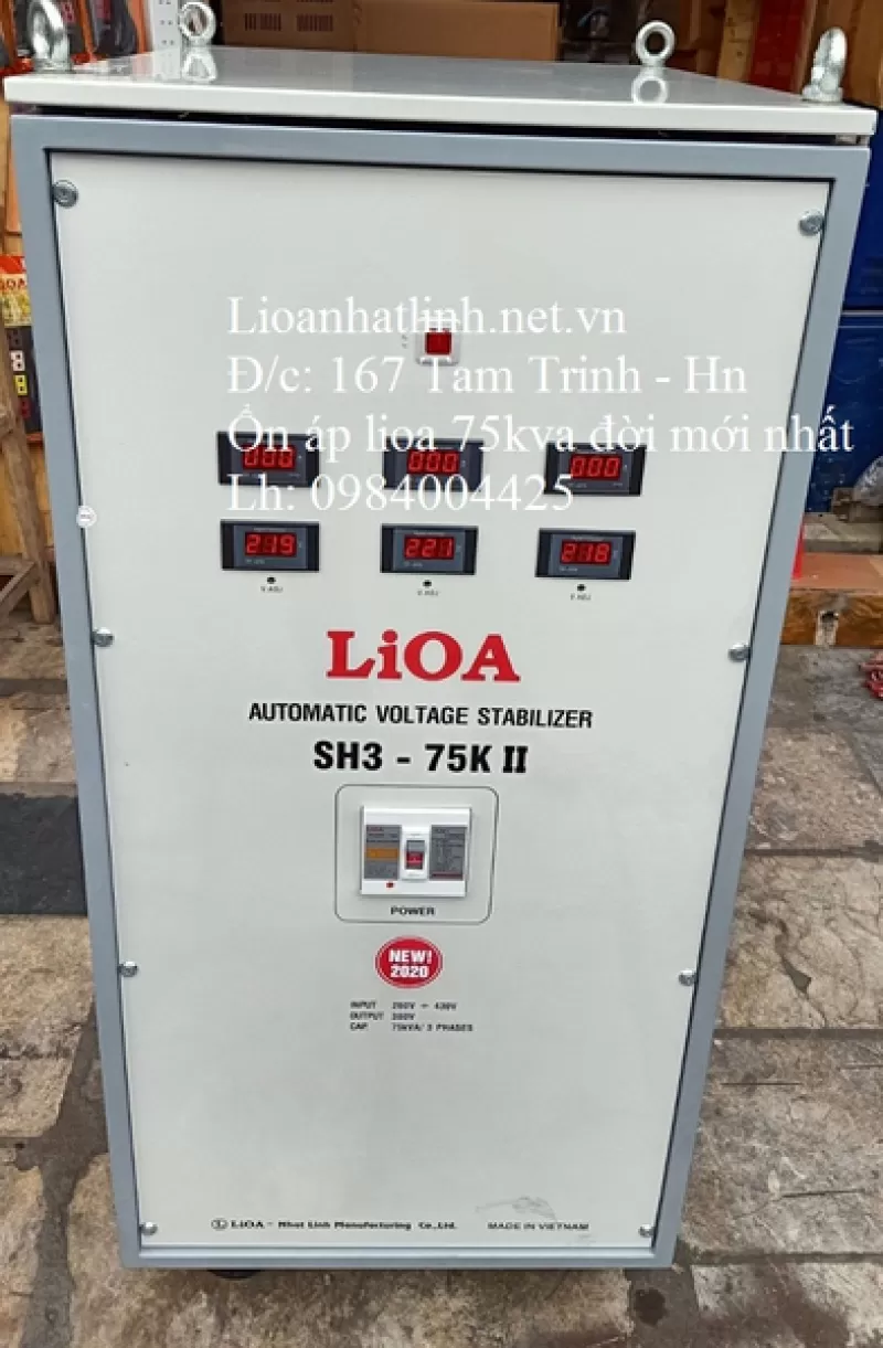 GIÁ ỔN ÁP LIOA 75KVA 3 PHA MODEL SH3 - 75K II ĐỜI MỚI NHẤT