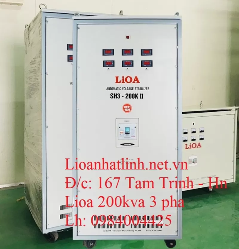 ỔN ÁP LIOA 200KVA 3 PHA DẢI 260V - 430V MODEL SH3 - 200K II ĐỜI MỚI NHẤT 