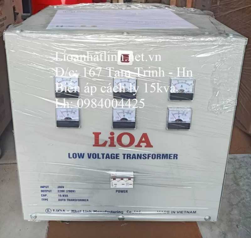 MÁY BIẾN ÁP CÁCH LY 380V/220V 15KVA LIOA
