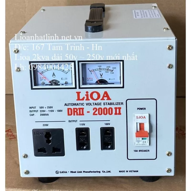 ỔN ÁP LIOA 2000VA - 2000W DẢI 50V ~ 250V ĐỜI MỚI NHẤT