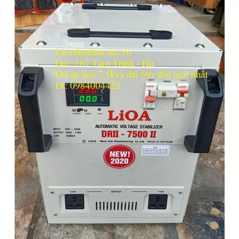 ỔN ÁP LIOA 7.5KVA - 7KVA - 7KW DRII - 7500 II ĐỜI MỚI NHẤT 2022 - 2023 DÂY ĐỒNG 100