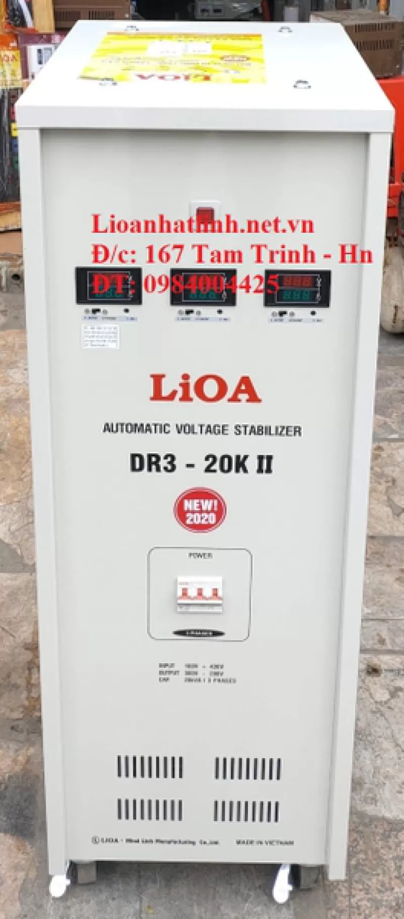 ỔN ÁP LIOA 20KVA 3 PHA DR3 - 20K II DẢI RỘNG 160V ~ 430V ĐỜI MỚI NHẤT 2022 - 2023