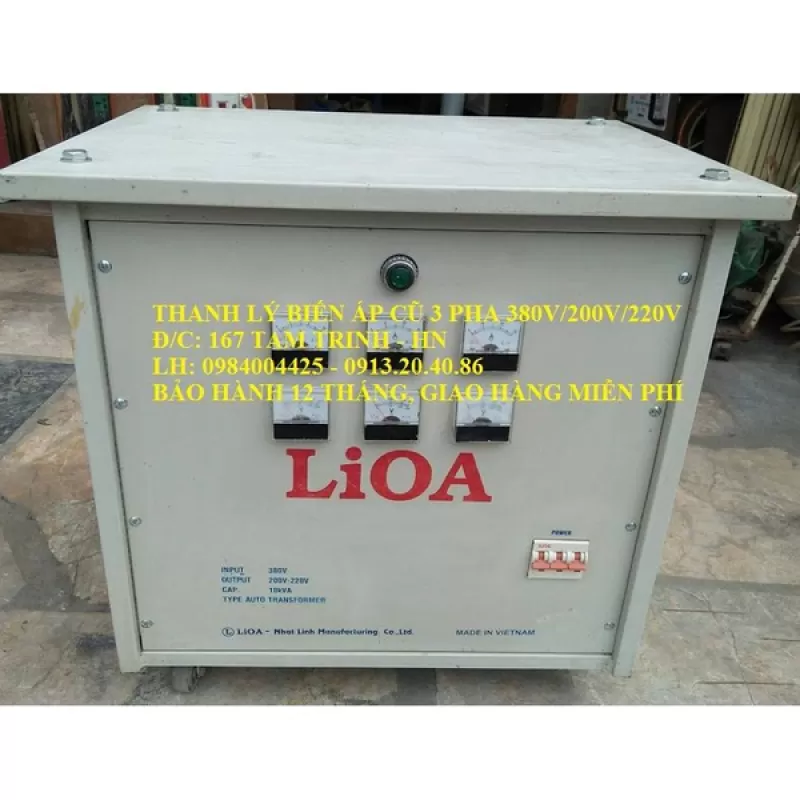 BIẾN ÁP CŨ LIOA 3 PHA 380V/220V/200V