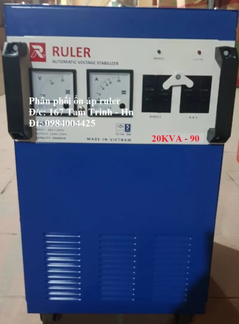 ỔN ÁP RULER 20KVA DẢI 90V - 250V ĐỜI MỚI NHẤT HIỆN NAY