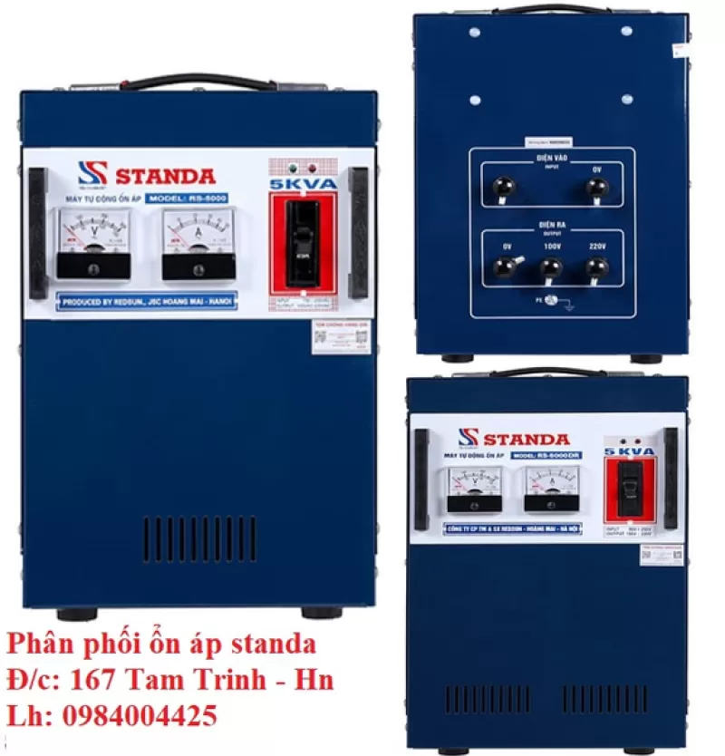 ỔN ÁP STANDA 5KVA DẢI 150V - 250V MODEL RS - 5000 ĐỜI MỚI NHẤT 