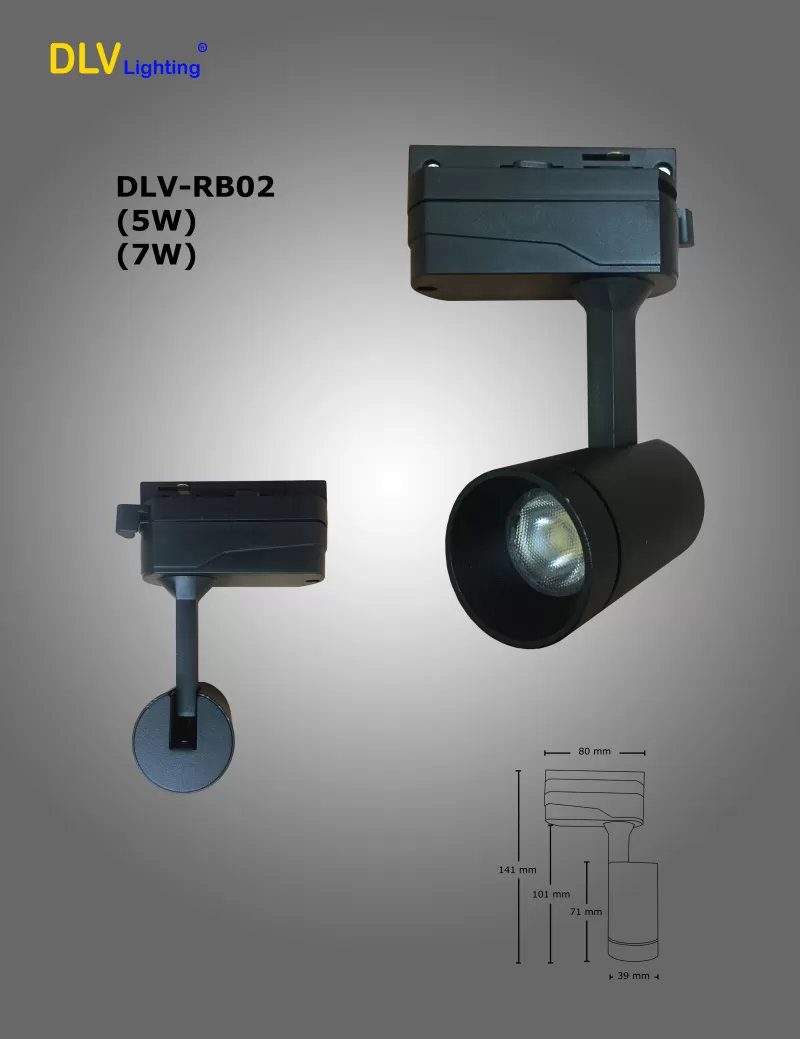 ĐÈN LED RỌI RAY MINI VỎ ĐEN 7W (DLV-RB02-07)