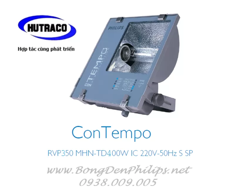 Đèn Pha cao áp Philips Con Tempo RVP350 SON-T400W đối xứng 