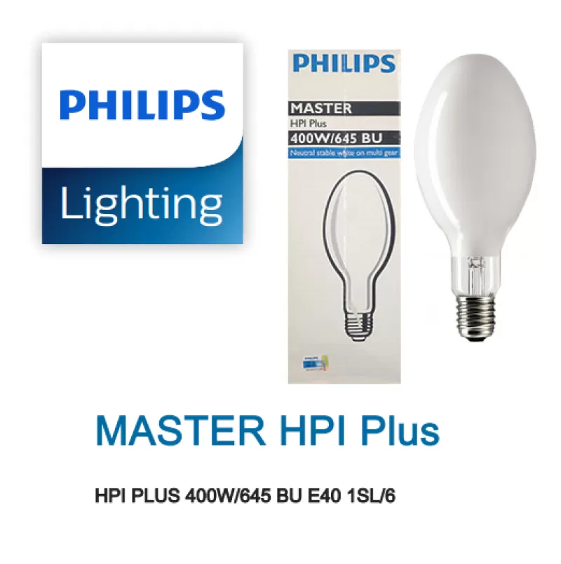 Bóng đèn cao áp Philips Metal Halide MASTER HPI Plus 400W/645 BU E40 1SL/6 