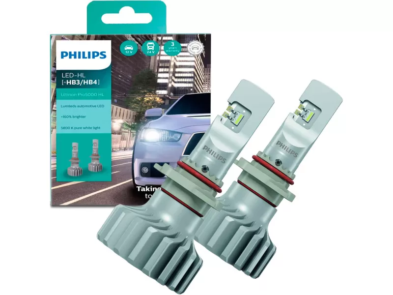 HB3/4 11005 U50 CW X2 12V-24V-5800K - Hộp 2 Bóng đèn pha xe hơi ô tô Philips Pro 5000 LED HB3/4 11005 U50 CW X2 12V-24V-5800K tăng sáng 160 