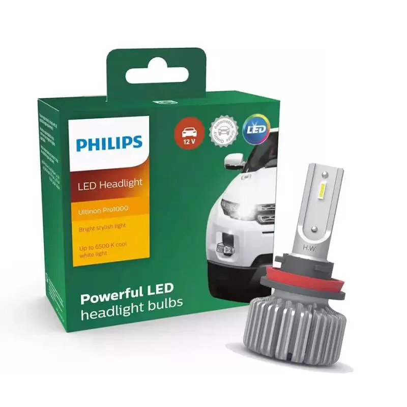 HIR2 LED 11012 Ultinon Pro1000 HL 12V X2 6500K 11W 1250lm - Hộp 2 Bóng đèn pha xe hơi ô tô Philips Ultinon Pro1000 HL LED HIR2 11012 U1000 12V X2 6500K 11W 1250lm