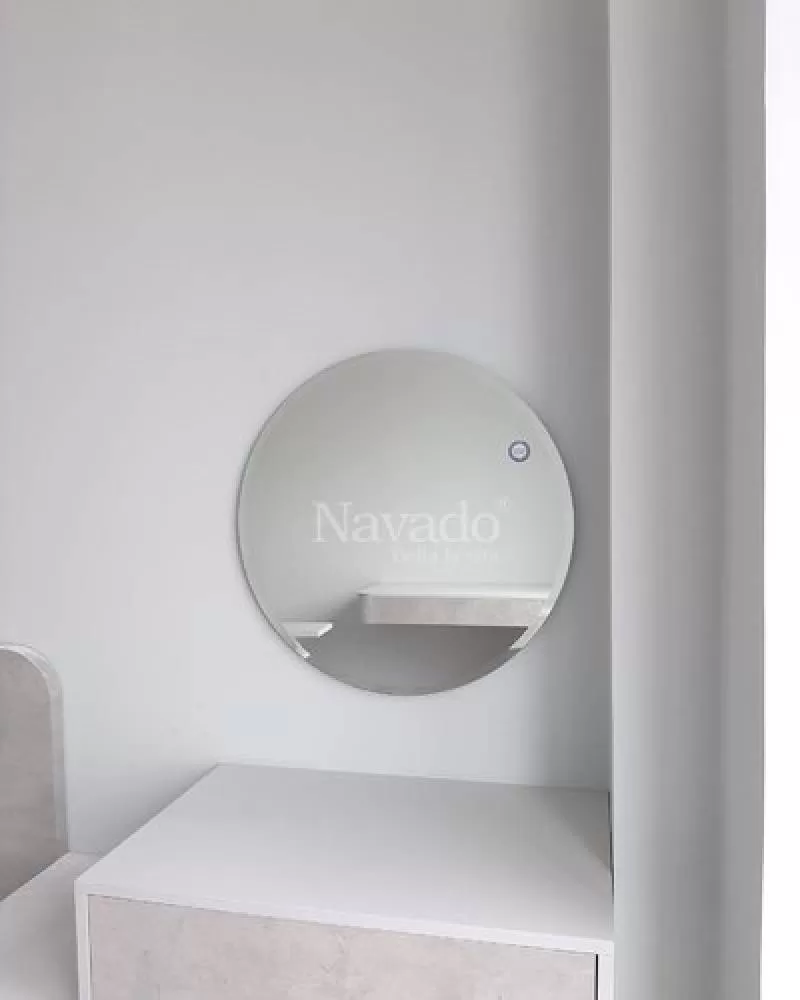 Gương tròn bàn phấn mài vát phi 60cm
