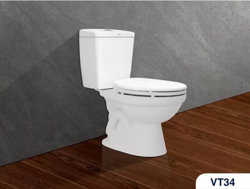 Bồn cầu két rời Viglacera VT34 bệt vệ sinh giá rẻ 