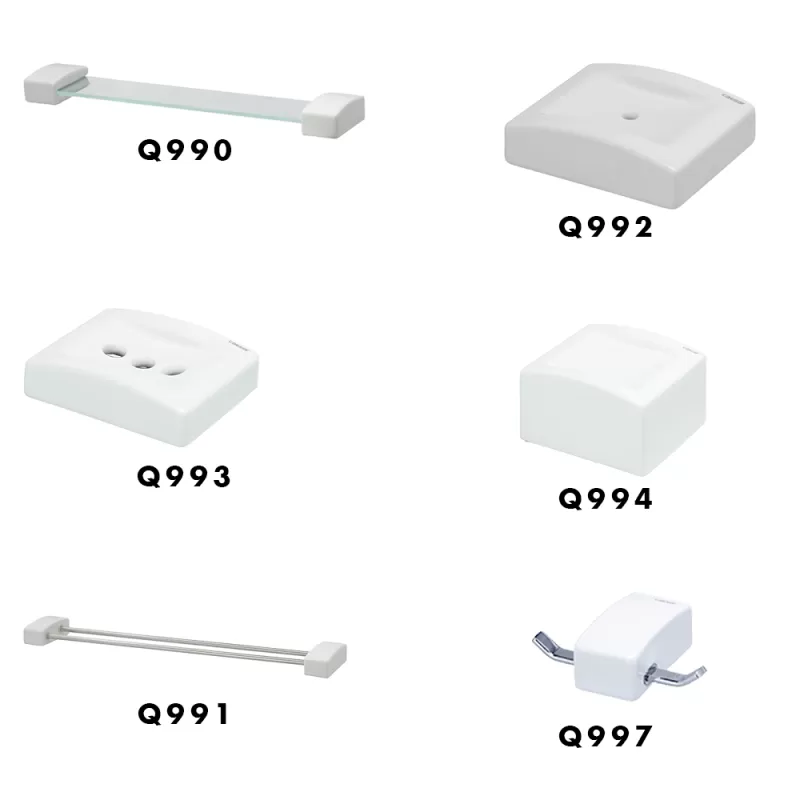 Bộ phụ kiện phòng tắm 6 món Caesar bằng sứ Q990-A6