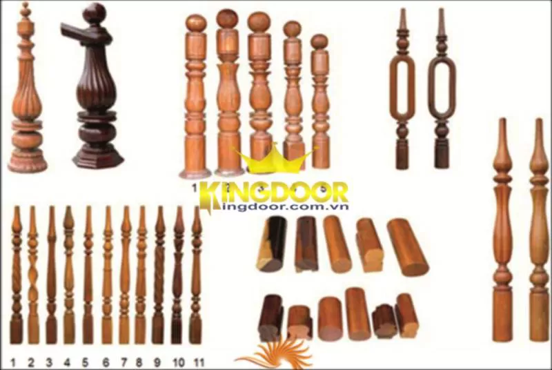 Mẫu trụ tiện tay vị cầu thang gỗ