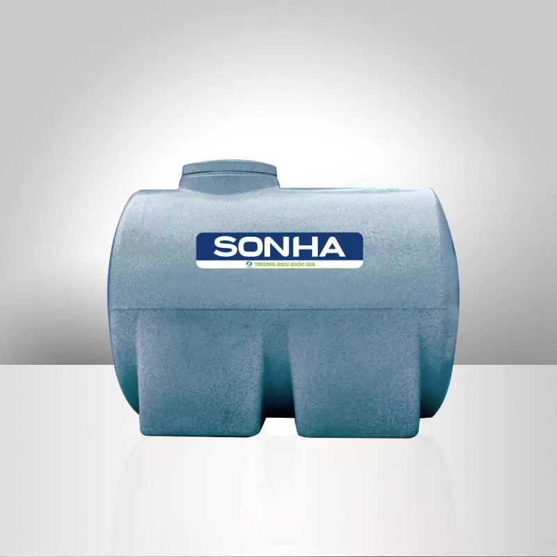 Bồn nhựa vân đá ngang màu xám 1000 lít Sơn Hà bảo hành 12 năm