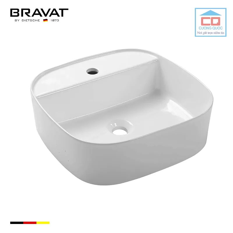 Chậu rửa mặt lavabo Bravat C22286W-1-ENG đặt bàn 