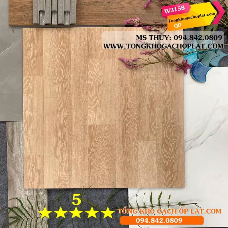 Gạch giả gỗ Á MỸ 60X60 W3158